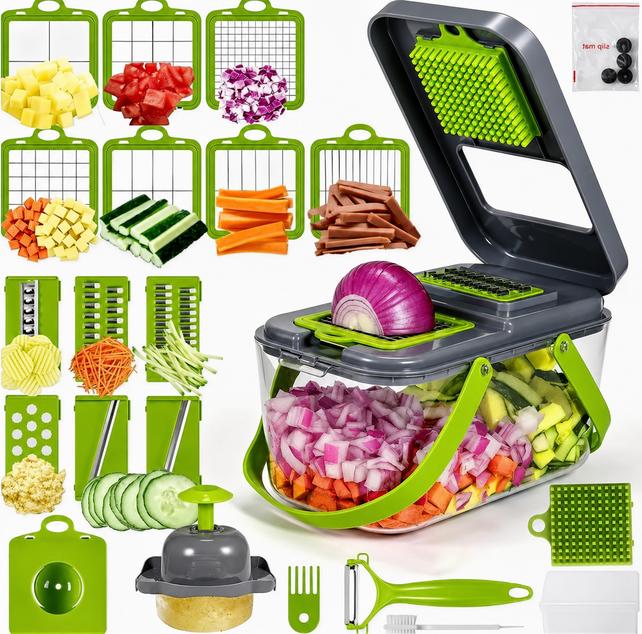 22-in-1 Multi-Function Vegetable Cutter – Chop, Slice & Grate Original