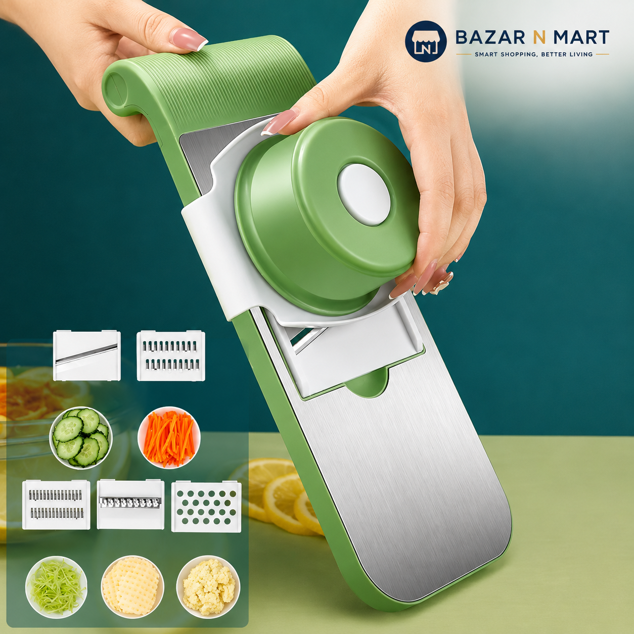5-in-1 Multifunctional Stainless Steel Vegetable Cutter & Slicer