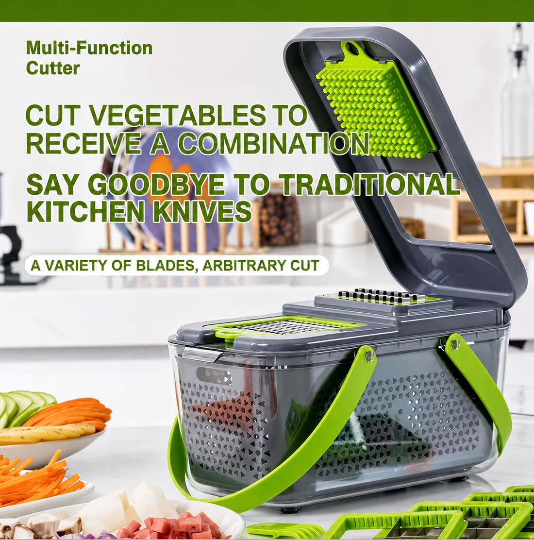 22-in-1 Multi-Function Vegetable Cutter – Chop, Slice & Grate Original