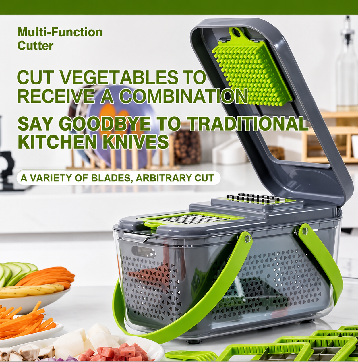 22-in-1 Multi-Function Vegetable Cutter – Chop, Slice & Grate Original