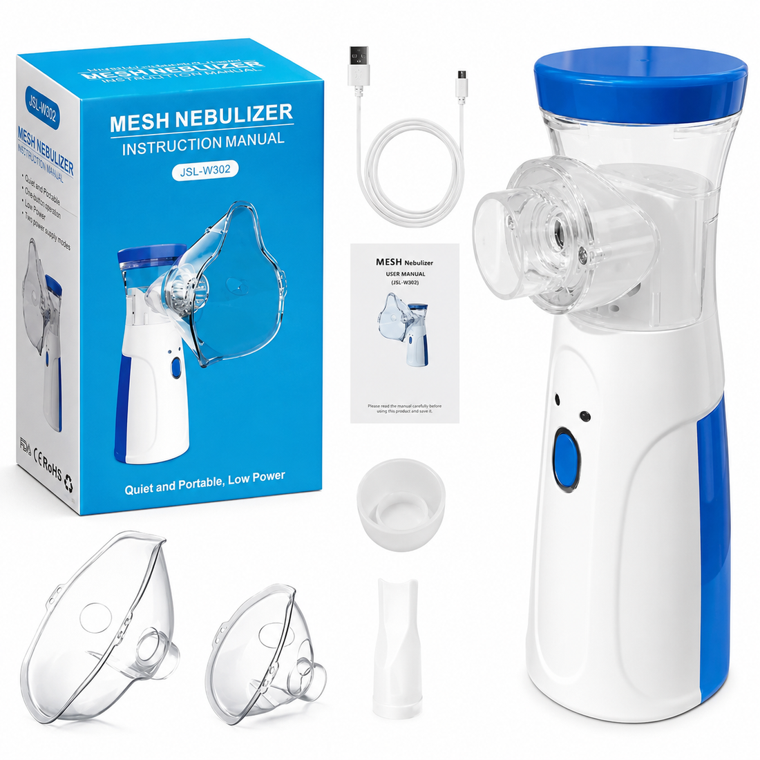 Experience fast, comfortable respiratory relief with the AeroMist Pro™ Ultra-Quiet Mesh Nebulizer. Designed with advanced